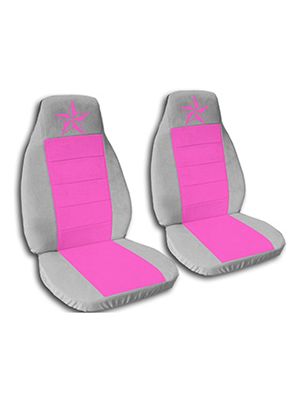 Hot Pink and Silver Nautical Star Car Seat Covers