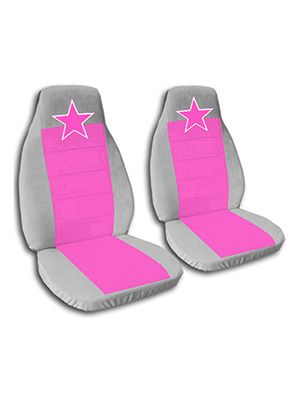 Hot Pink and Silver Star Car Seat Covers