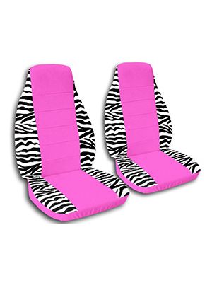 Hot Pink and White Zebra Car Seat Covers