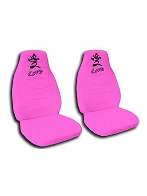 Hot Pink Love Car Seat Covers