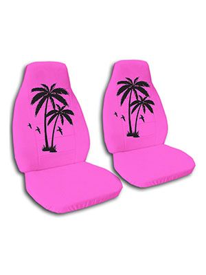 Hot Pink Palm Tree Car Seat Covers