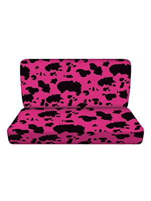 Pink and Black Cow Bench Seat Covers