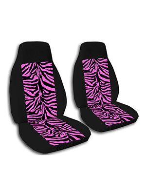 Pink Zebra and Black Car Seat Covers