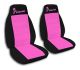 Hot Pink and Black Princess Car Seat Covers