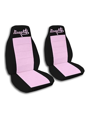 Cute Pink and Black Naughty Car Seat Covers