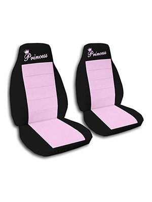 Cute Pink and Black Princess Car Seat Covers