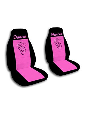 Hot Pink and Black Dancer Car Seat Covers