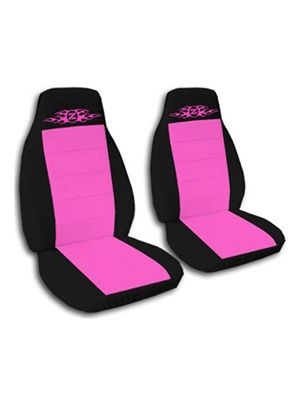 Hot Pink and Black Z Flames Car Seat Covers