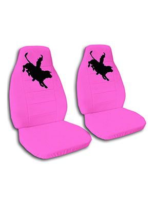 Hot Pink Bull Rider Car Seat Covers