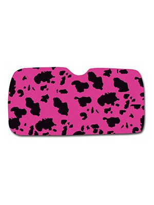 Pink and Black Cow Car Sun Shade