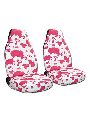 Pink and White Cow Car Seat Covers