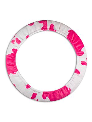 Pink and White Cow Steering Wheel Cover