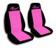 Hot Pink and Black Angel Car Seat Covers