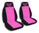 Hot Pink and Black Heartagram Car Seat Covers