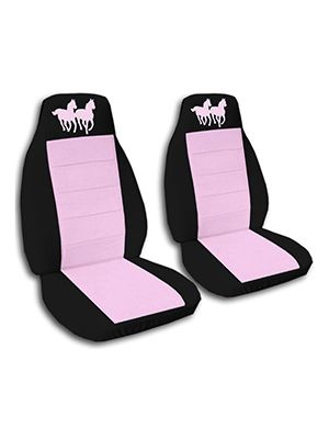 Cute Pink and Black Horses Car Seat Covers