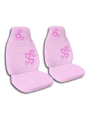 Cute Pink Hearts Car Seat Covers