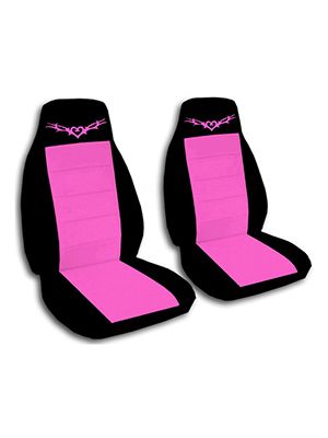 Hot Pink and Black Heart Tattoo Car Seat Covers