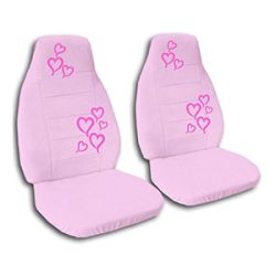 Cute Pink Hearts Car Seat Covers