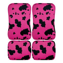 Pink and Black Cow Car Floor Mats
