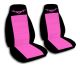Hot Pink and Black Heart Tattoo Car Seat Covers