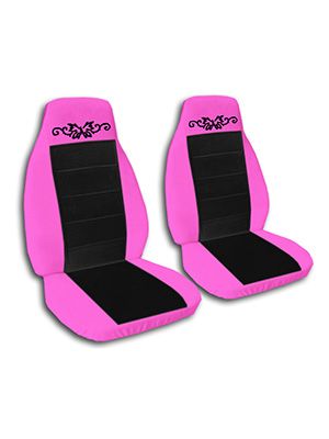 Black and Hot Pink Butterfly Tattoo Car Seat Covers