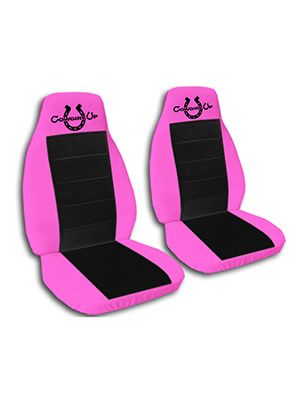 Black and Hot Pink Cowgirl Up Car Seat Covers