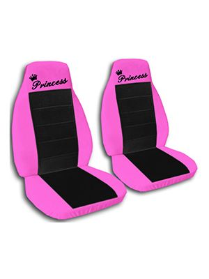Black and Hot Pink Princess Car Seat Covers
