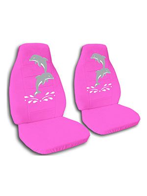 Hot Pink Dolphins Car Seat Covers