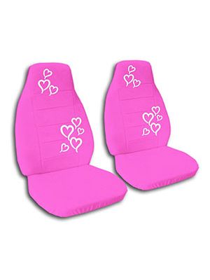 Hot Pink Hearts Car Seat Covers