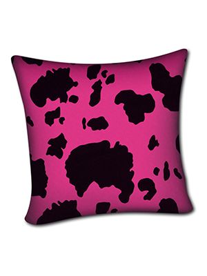 Pink and Black Cow Pillow Cover