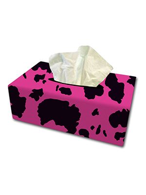 Pink and Black Cow Tissue Box Cover