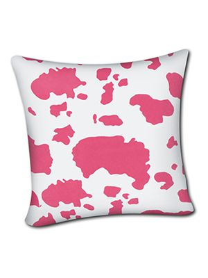 Pink and White Cow Pillow Cover