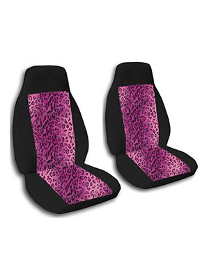 Pink Leopard and Black Car Seat Covers